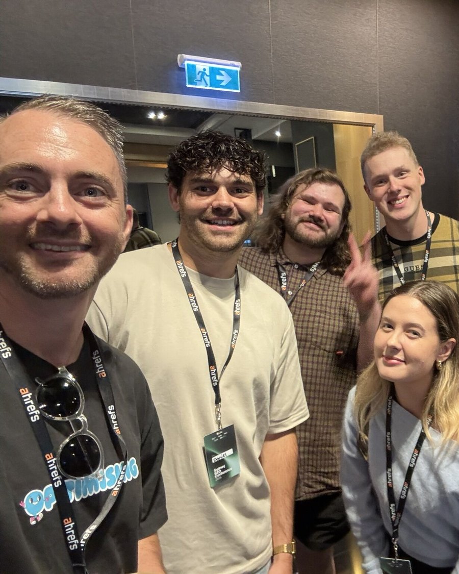 James with the Optimising team at a conference