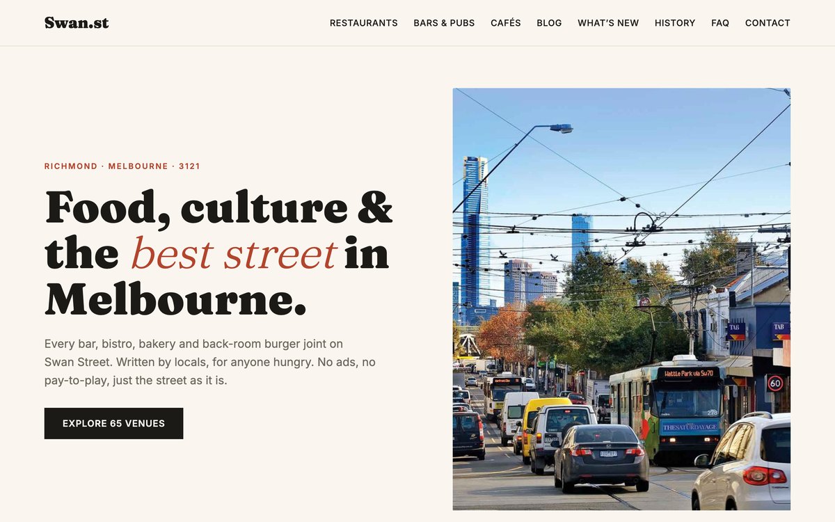 Swan Street Richmond guide homepage
